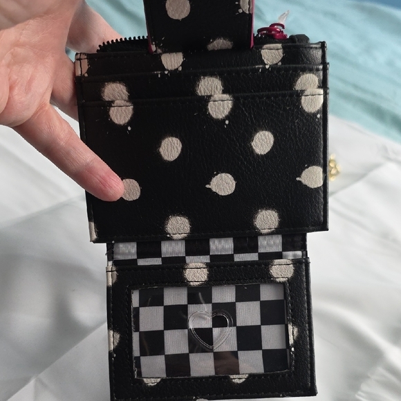 Betsey Johnson Black and White Polka Dot Wallet Set - Picture 10 of 12